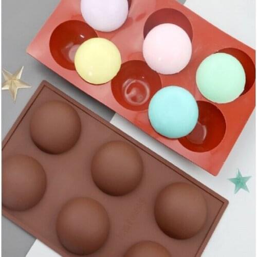 6 Semicircle Shape Silicone Cake Mould, Jelly Pudding Mooncake Mould, Silicon Handmade Soap Mould DIY