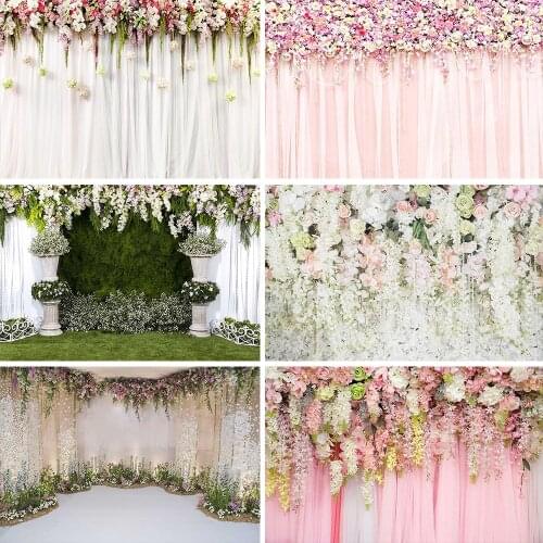 Wedding Bridal Shower photography backdrop Rose Flowers Wall Stage Ceremony Baby Birthday Party Love Portrait Backdrop photocall