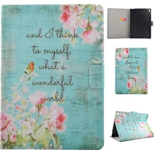 Slim Cartoon Print Stand Case Card Holder Funda Capa Shell Skin Cover For Apple iPad Pro 9.7 inch A1673 A1674 A1675 Tablet Coque