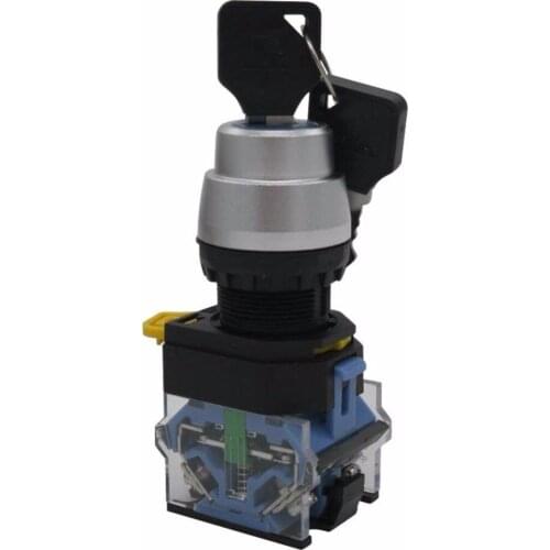 TWTADE/22mm 1 No 1 NC 2 - Positions Latching Key Lock Rotary Select Selector Switch 440V 10A LA38-11Y