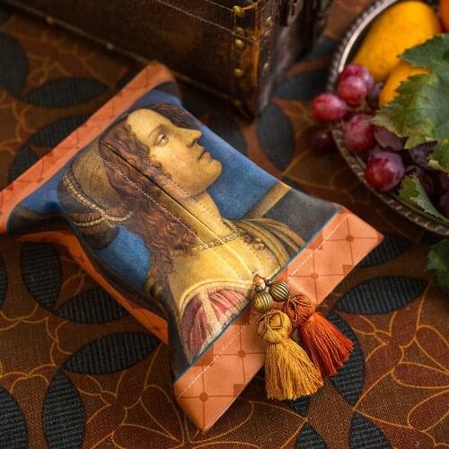 Vintage Tissue Holder Cover Plush Renaissance Art Design Napkin Holder Box Light Luxury Home Office Decor La Bella Simonetta
