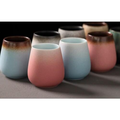 Japanese ceramic cup coffee cup with spoon personality creativity frosted Mug lovers cup drinking tea cup