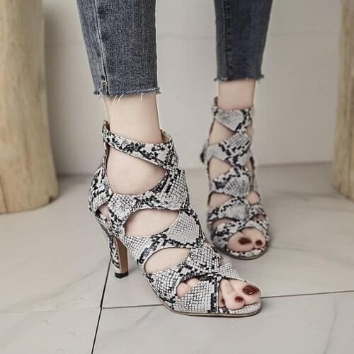 2021 Fashion Sexy Roman High Heels women Shallow Mouth Fish Mouth Back Zipper Sandals Womens Closed Toe Sandal Stripper Heels