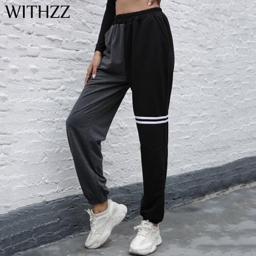 WITHZZ Spring Autumn Trousers Womens Loose Casual Elastic Waist Harem Pants