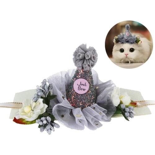 1pc Pet Lace Headband Lace Flower Decor Cat Hat Headband Cat Headdress Pet Supplies Hair Accessories Party Dress Up Costume