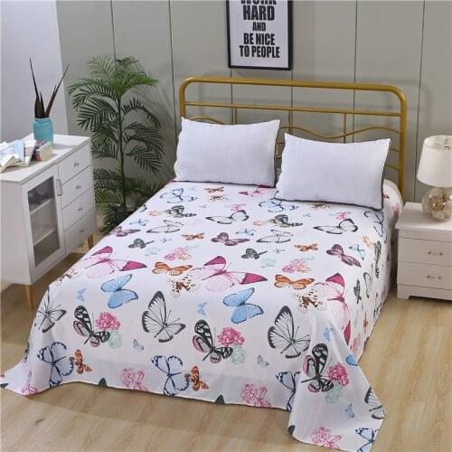 LAGMTA 1pc thick 100% cotton flat sheet printing high quality bed sheet various sizes can be customized