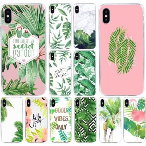 135H Plantain Banana Leaves Plants Cactus Soft Silicone Tpu Cover phone Case for iphone 5 5s se X XR XS Max case