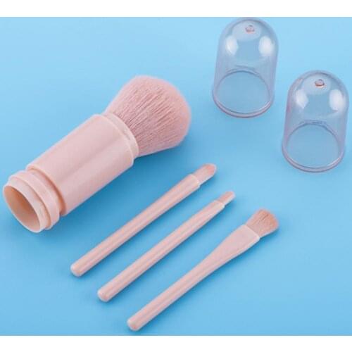 4 in 1 Convenient Retractable Makeup Brush One Large Powder Blush Brush With Lid Full Set Of Beauty Tools Convenient