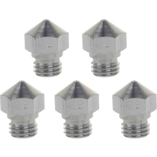 5Pcs MK10 Stainless Steel Nozzle For 3D Printer Parts 0.4mm 1.75mm Filament M7 Thread Nozzles