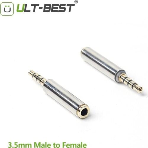 ULT-Best Audio Jack Adapter 4 Pole 3.5mm Plug Male to Female Extender Stereo Audio Microphone Adapter Converter for Headphone