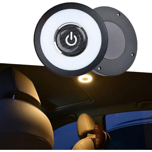 Car Interior Trunk Light Portable Led Roof Reading Light Magnet Touch Type Night Lamp Wireless Ceiliing Lamp Trunk Dome Light