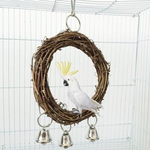 CoolPaw Colorful Parrot Macaw Cage Chew Bamboo Drawing Toys Swing Scratcher bird cage Cockatiel Parakeet Birds Toy Random Color