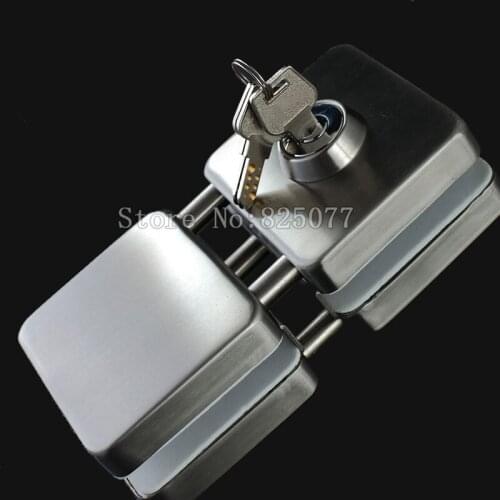 Thick reinforced Glass Door Lock,all sus304 stainless steel,No need to open holes,Frameless glass door CP408