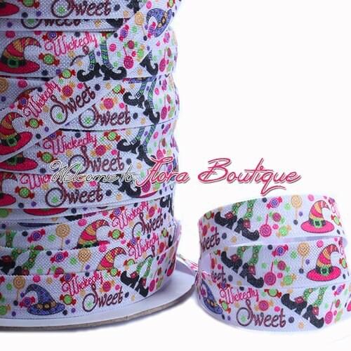 FLRA FOE Wholesale halloween foe printed fold over elastic