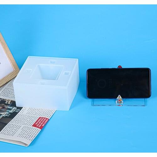 Pyramid Phone Stand Mold DIY Epoxy Resin Gold Tower Bracket Phone Holder Resin Moulds Silicone Pyramid Mold Jewelry Tools