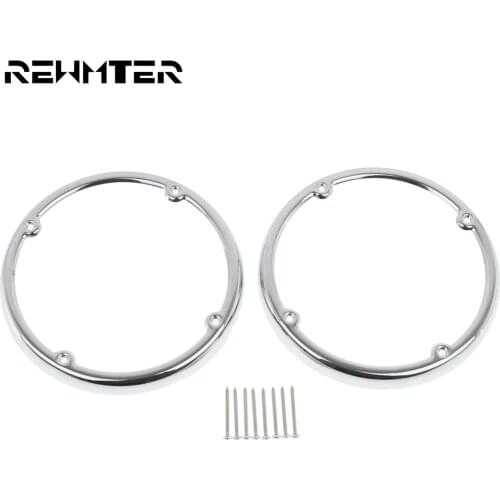 Motorcycle Speaker Trim Chrome For Harley Tour Pak Touring Electra Street Tri Glide FLHTCU FLHTCUL FLHTK FLHTKL Ultra Limited