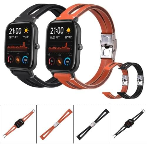 Retro Leather Wrist Strap For Huami Amazfit GTS Smart Watch Strap Replacement Watch Band Women Men Sport Luxury Bracelet 19Sep