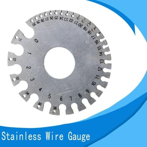 0-36 Round Wire Gauge Weld Diameter Gauge Welding Inspection Stainless Steel Inch Inspection A.W.G Gauges American Standard