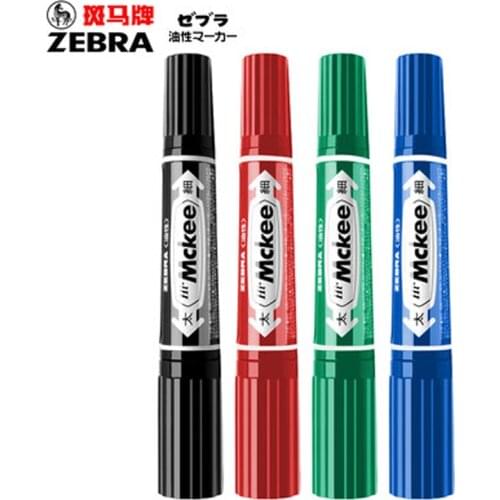 4 pcs/lot Zebra MO-150-MC Hi-Mckee Oil-Based Marker 1.5-2.0mm & 6.0mm Dual Tip Marker Pens Office School Supplies wholesale