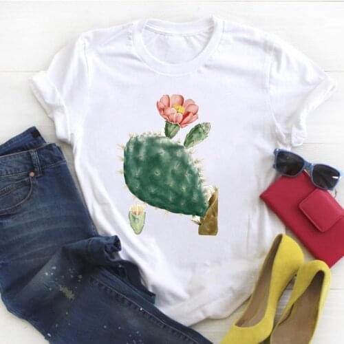 Fashion Flowers Ladies Graphic Tees Women Floral Print T Shirt Women Plant Tee Graphic T-shirt Fashion Tops