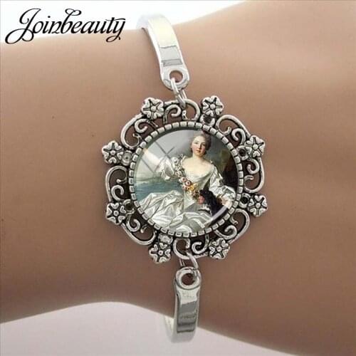 JOINBEAUTY Fashion Beautiful Girl Picture Bracelet 15mm Round Glass Cabochon Accessories Handmade Women Sisters Jewelry PE34