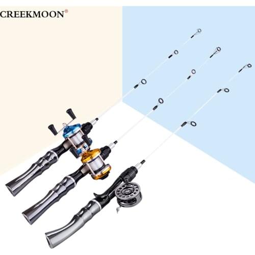 Telescoping Ice Fishing Rod Set 65CM Mini Pole Ultra-light Carbon Fly Fishing Reel Set with Baitcasting Reel Fishing Tackle Tool