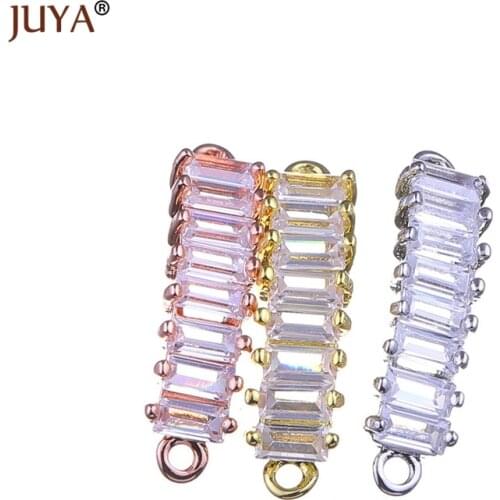 Luxury crystal long connectors charms for diy women bracelets necklace accessories part handmade diy jewelry findings components