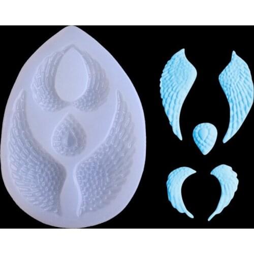 Gem Wing Shape DIY Pendant Tools Jewelry Accessories Epoxy Silicone Mold Mobile Phone Decoration Molds Chocolate Cake Mould S098