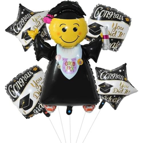 Congrats Congratulation Graduate Foil Helium Air Balloons Bachelor Hat Globos Grad Class of 2020 Back To School Party Decoration