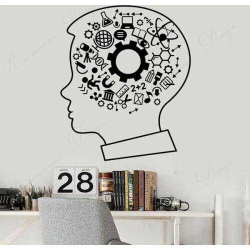 School Education Science Chemistry Physics Boy Wall Stickers Vinyl Home Decoration Reading Room Study Book Decals 4338