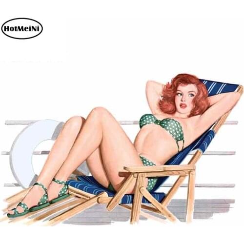 HotMeiNi 13cm x 8.2cm For Sexy Pin Up Girl Personality Creative Stickers Car Assessoire Car Stickers And Decals Vinyl Material