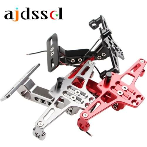 Universal CNC Aluminum Alloy Motorcycle Registration Plate Holder Scooter LED license plate & Rear turn signal mounting bracket