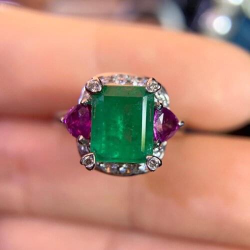 Y403 Fine Jewelry Real Pure 18 K Gold 100% Natural Emerald Gemstones 2.01ct Females Wedding Rings for women Fine Ring