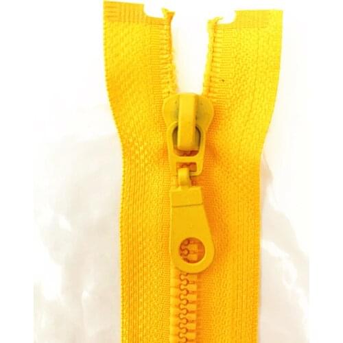 2pcs, 5 # 25cm (10inch) golden Detachable Rubber Zipper with Open End Automatic Eco Lock Plastic Zipper for Sewing Suit