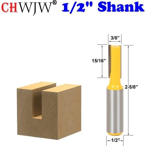 1 pc Straight/Dado Router Bit - 3/8"W x 15/16"H - 1/2" Shank Woodworking cutter Wood Cutting Tool - Chwjw 14157