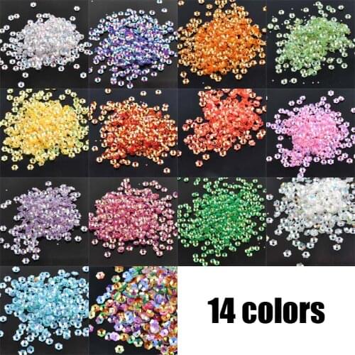 14 colors 10g Mini Mixed Flower Sequin Paillette Sewing Scrapbooking Craft accessories lentejuelas 4mm CP0818