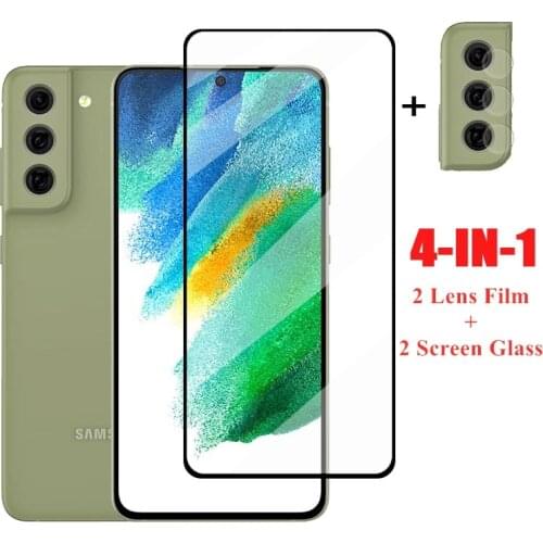2Pcs Glass for Samsung Galaxy S21 FE Screen Protector For Samsung Galaxy S21 S20 FE Tempered Glass Lens Film For Samsung S21