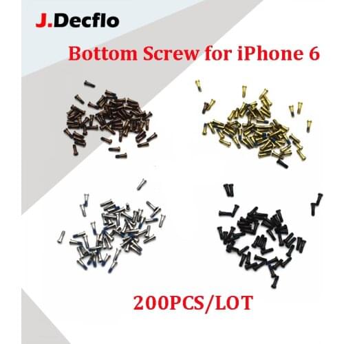 JDecflo 200PCS Bottom Screw For iPhone 6S 6 Plus 7 8 X Dock Connector Torx 5 Point Star Pentacle Screws Accessories Pentalobe