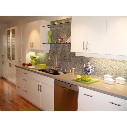 2017 new design contemporary kitchen cabinets white color modern high gloss lacquer kitchen furnitures L1606045