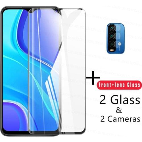 4-in-1 Tempered Glass For Xiaomi Redmi 9T Glass For Redmi Note 10s 10 9 8 Pro Screen Protector 9H Len Film For Redmi 9A 9C 9