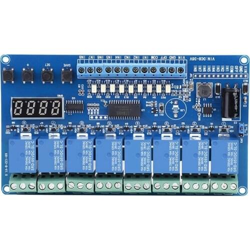 4 Digit LED DC 8 -36V 8 Channel Multifunction Relay Control Module with Power Indicator Relay Suction Indicator