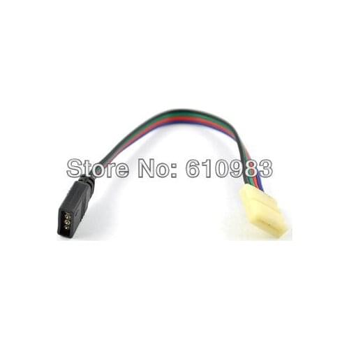 5 pcs/lot 15.7cm Black 4pin Led Strip Female to White 4 pin No Welding RGB Cable