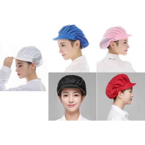5pcs Chef Hat Restaurant Kitchen Working Catering Elastic Cap for Adults