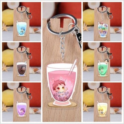 Anime Kurokos Basketball Model Doll Acrylic Keychain Kuroko no Basket Daiki Taiga Figure Toy Pendant Double sided Keyring