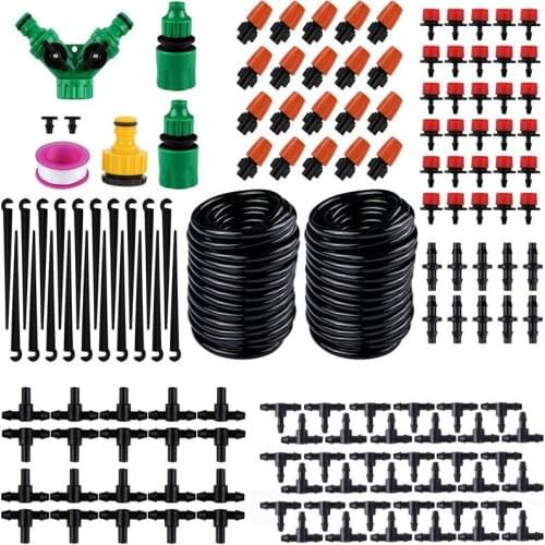 30M DIY Drip Irrigation System Automatic Watering Irrigation System Kit Garden Hose Micro Drip Watering Kits Adjustable Dripper