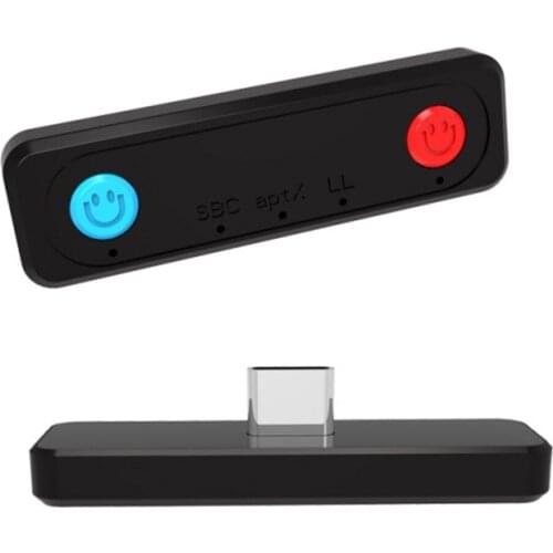 Wireless Audio Adapter With 3.5mm Mic USB Adapter BT5.0 Audio Transmitter Type-C Interface For Switch/Switch Lite For PS4/PC