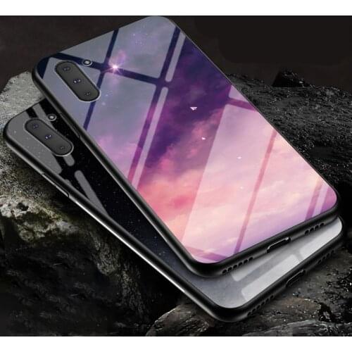 Luxury Starry sky Tempered Glass Protection Case For Huawei P20 P30 P40 Lite Y5P Y6P Y6 Y7 Y9 2019 Mate 20 Lite Anti-Shock Cover