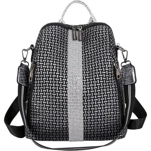 Women PU Leather Backpacks Light Lady Large Capacity School Bag Shoulder Bags