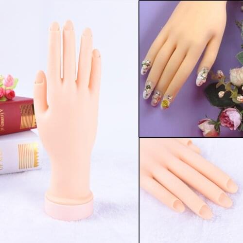 Women Nail Art Hand Nail Training Display Model Hands Flexible Silicone Prosthetic Personal Salon Manicure Tools