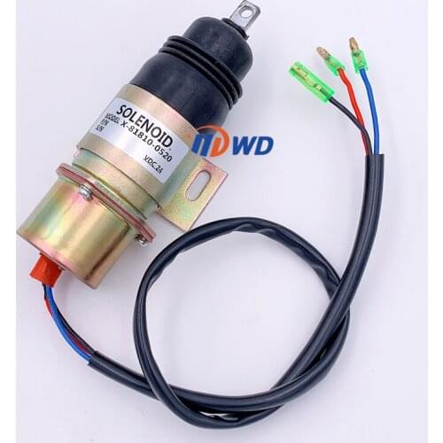 X-81810-0520 MV2-17A 1-81910-0520 24V Fuel Shutoff Solenoid Valve for Aichi Lift Isuzu 4JG1 4JG2 6BG1 6BB1 Engine